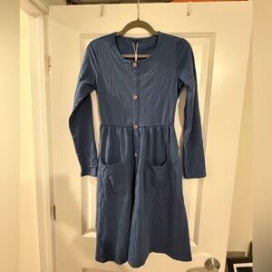 Blue Long Sleeve Dress
